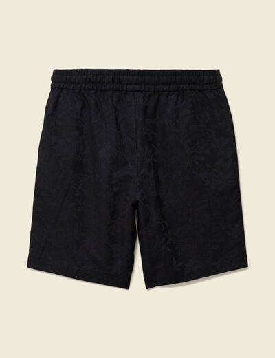 Bermuda coupe droite noir homme