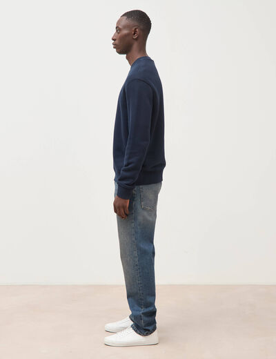 Sweat manches longues bleu marine homme