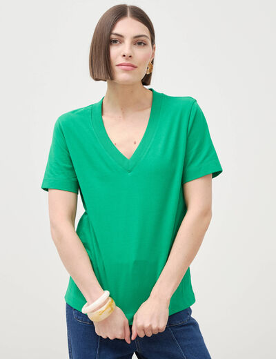 T-shirt manches courtes vert femme