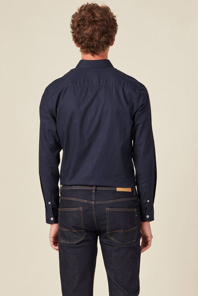 Chemise éco-responsable bleu marine homme