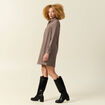 Robe manches longues beige femme