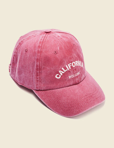 Casquette en jean vieux rose femme