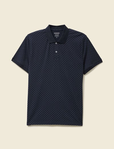Polo cintr&eacute; manches courtes col polo bleu homme