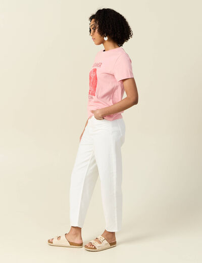T-shirt manches courtes rose femme