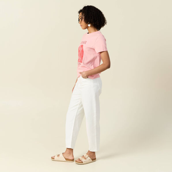 T-shirt manches courtes rose femme