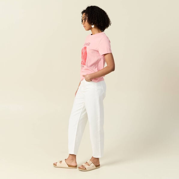 t shirt manches courtes rose femme T-shirt manches courtes rose femme