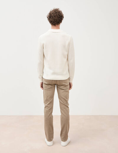 Pull manches longues ecru homme