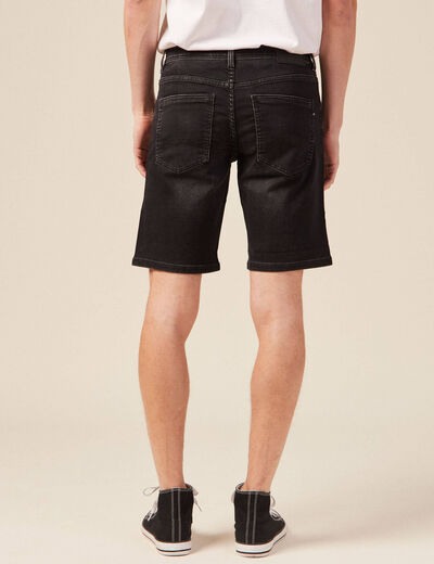 Bermuda en jean ultra stretch denim noir homme