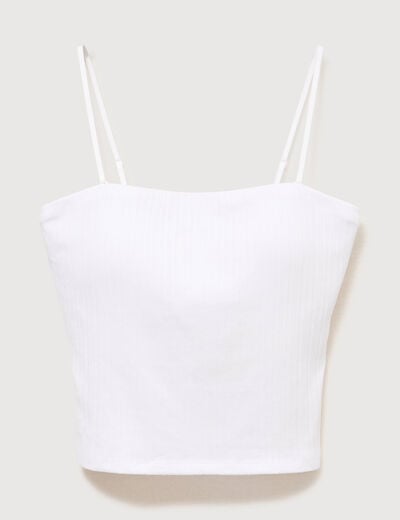 D&eacute;bardeur 2 en 1 avec brassi&egrave;re int&eacute;gr&eacute;e blanc femme