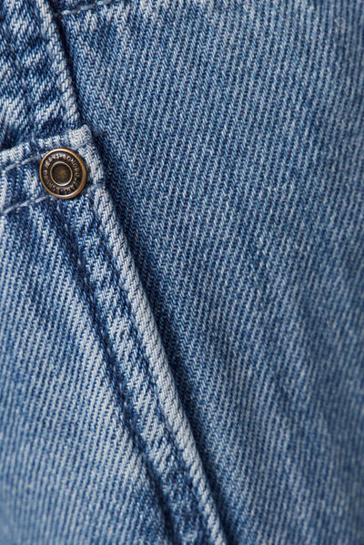 Jeans cargo taille haute denim used femme