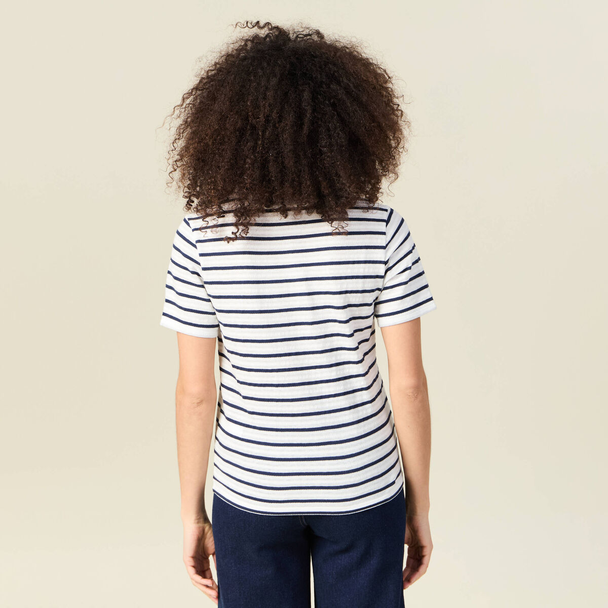 T-shirt manches courtes ecru femme