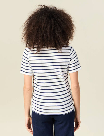 T-shirt manches courtes ecru femme