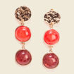 Boucles d'oreilles pendantes rouge foncé femme