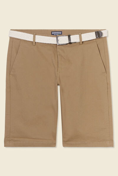 Short à ceinture vert kaki homme