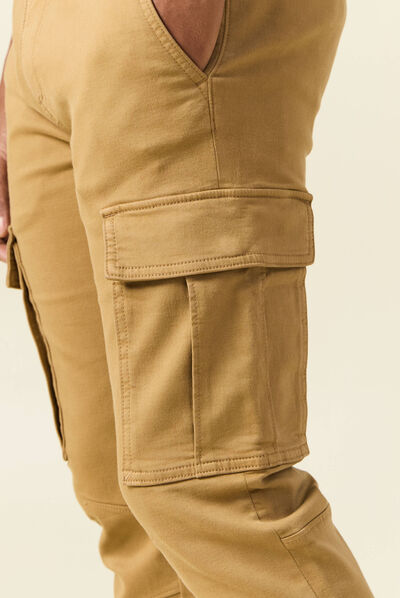 Pantalon battle bas resserré vert kaki homme