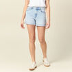 Short mom éco-responsable denim snow bleu femme