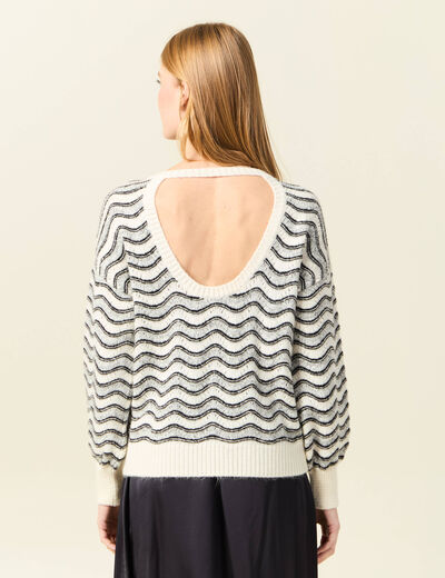 Pull manches longues gris clair femme