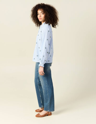 Chemise manches longues blanc femme