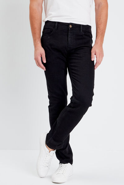Jeans straight denim noir homme