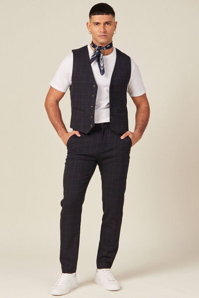 Pantalon chino slim gris foncé homme