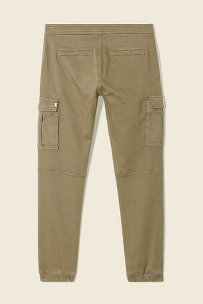 Pantalon battle bas resserré vert kaki homme