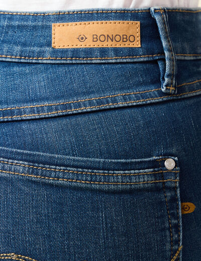 Jeans slim taille haute 7/8ème denim stone femme