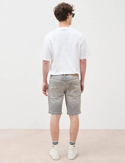 Bermuda en jeans denim gris homme