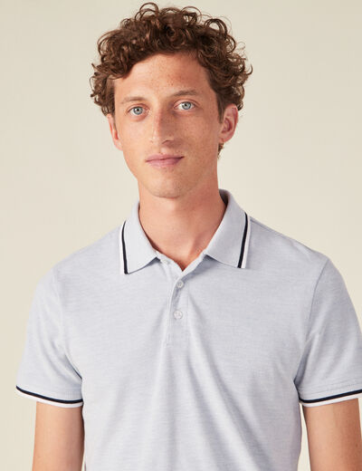 Polo manches courtes bleu clair homme