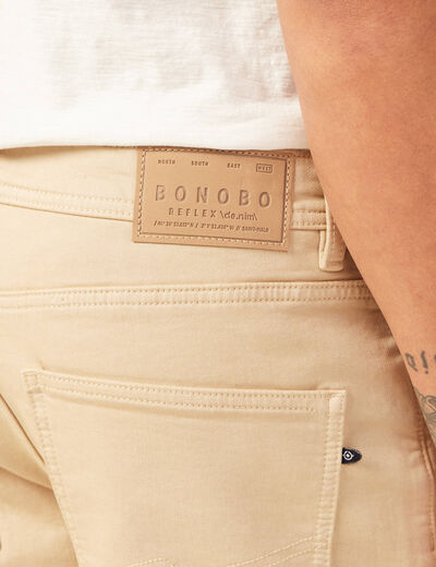 Bermuda droit 5 poches beige homme