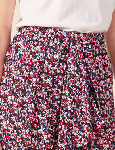 Jupe droite fluide noir femme