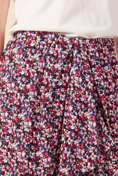 Jupe droite fluide noir femme