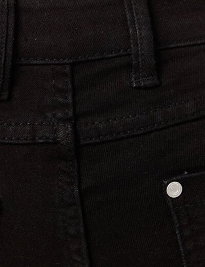 Jeans regular 5 poches denim noir femme