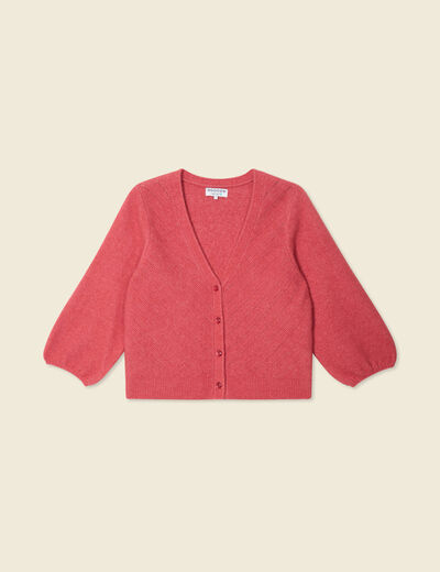 Gilet manches 3/4 rose framboise femme