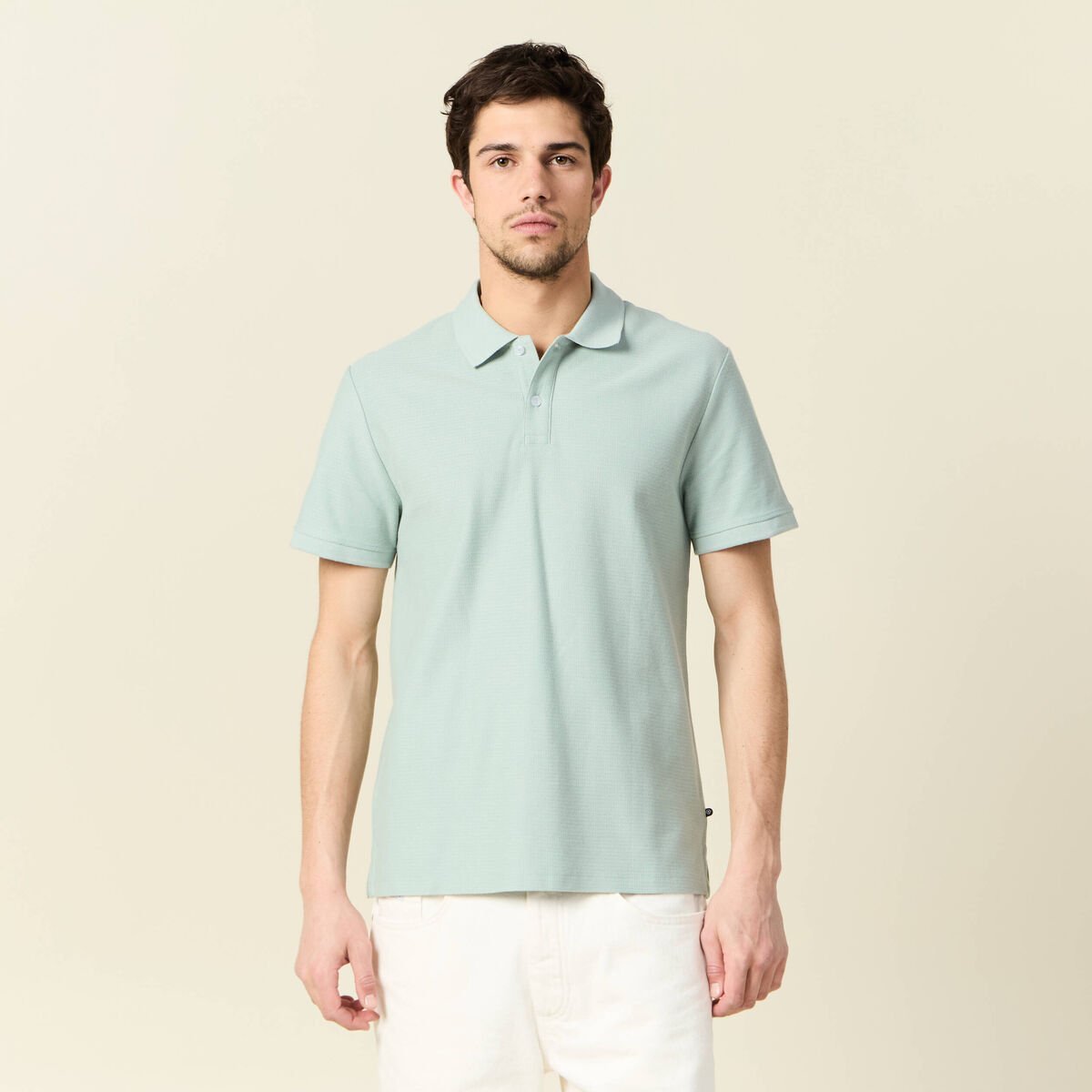 Polo manches courtes vert clair homme
