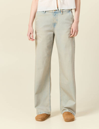 Jeans baggy bleu ciel femme