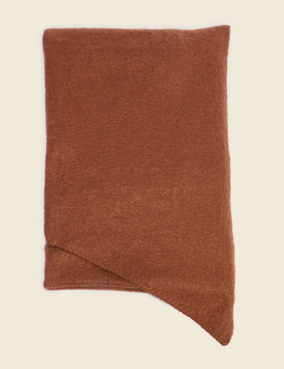 &Eacute;charpe maille duveteuse marron cognac femme