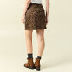 Jupe stretch avec ceinture amovible marron cognac femme