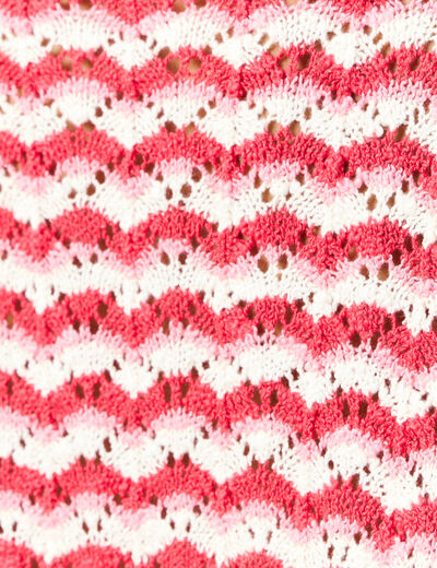 Pull manches courtes rouge femme