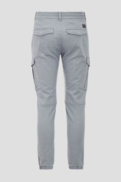 Pantalon cargo taille à cordon bleu gris homme