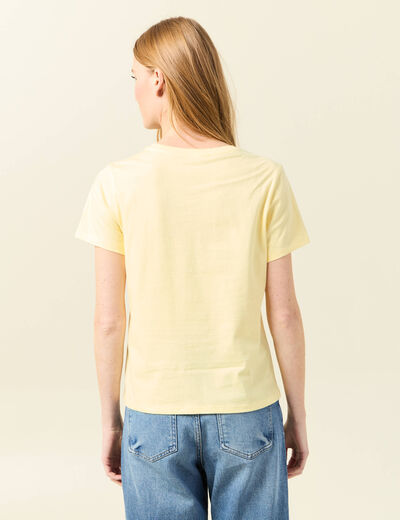 T-shirt éco-responsable jaune clair femme