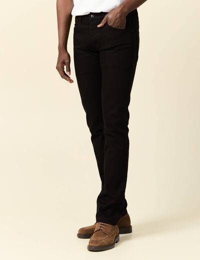 Jeans straight denim noir homme