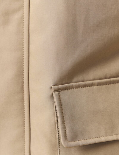Veste droite mi-longue d&eacute;perlante sable homme