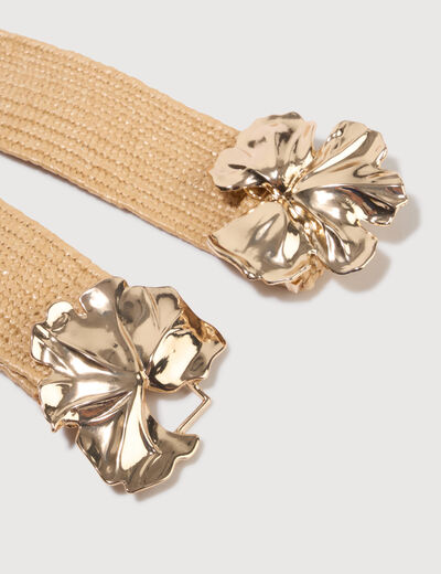 Ceinture fine beige femme