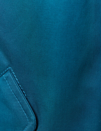 Parka réversible bleu pétrole femme