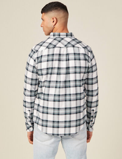 Chemise en coton manches longues ecru homme