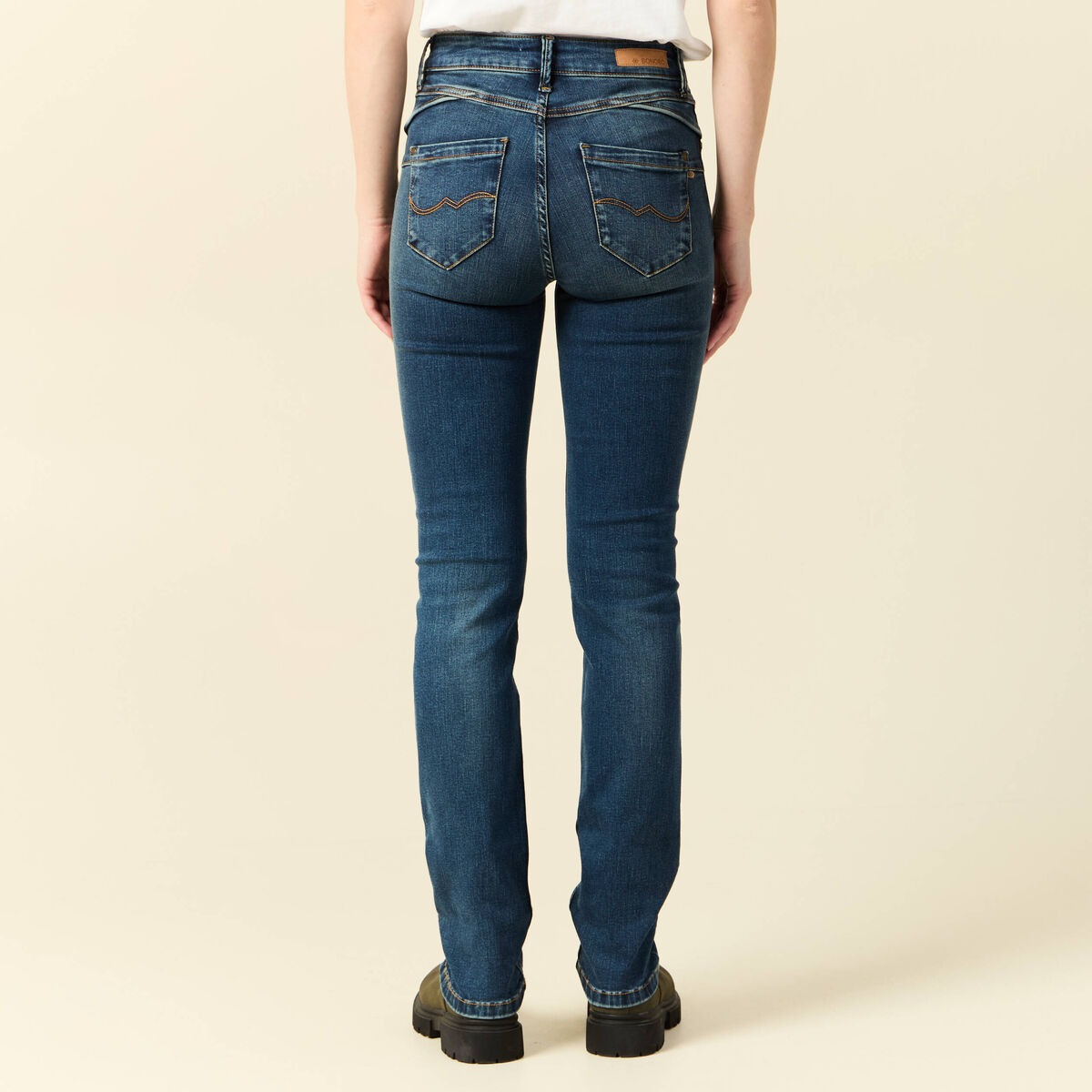 Jeans Demi - regular taille haute denim stone femme