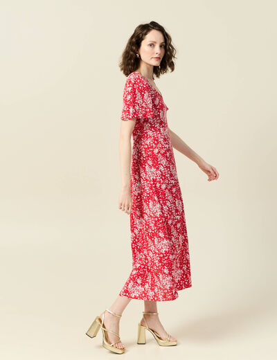 Robe longue éco-responsable rouge femme