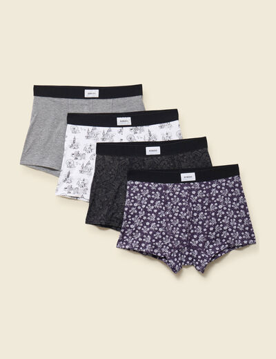 Lot de 4 boxers noir homme