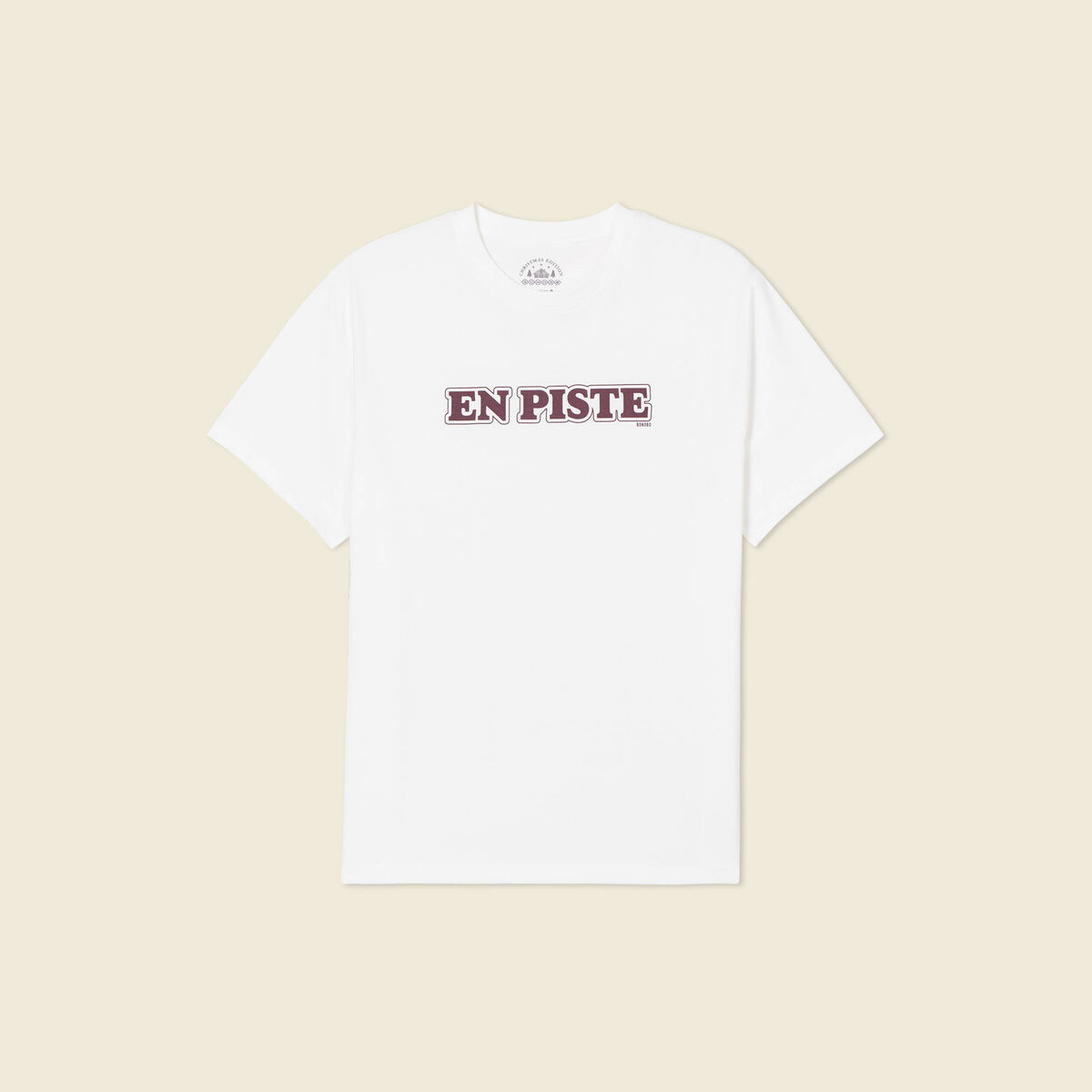 T-shirt manches courtes ecru homme