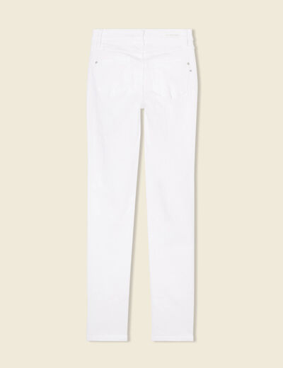 Jeans slim taille haute denim blanc femme